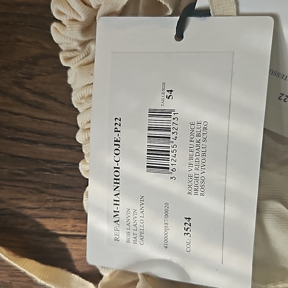 LANVIN REVERSIBLE BUCKET HAT SIZE 54 COLOR BLUE/RED - Picture 7 of 16